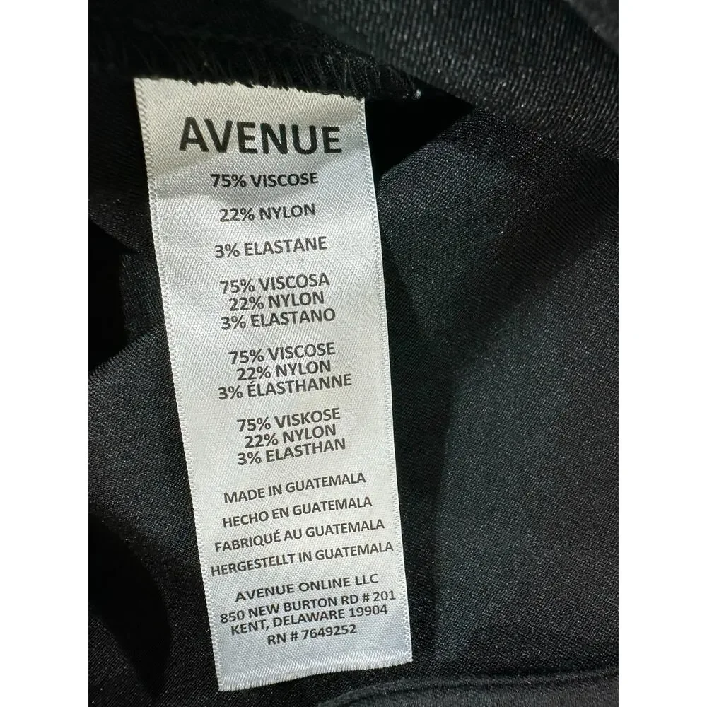 Avenue Ankle Pants Size 26 (47x26.5) Black Stretch‎ High Rise Classic Dressy